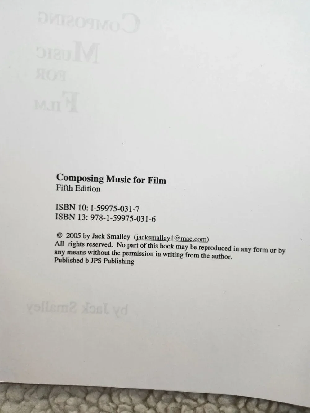 Jack Smalley Composing Music for Film Fifth Edition Spiral Bound Book Textbook - Picture 3 of 15